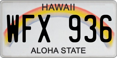 HI license plate WFX936