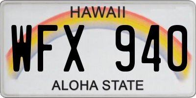 HI license plate WFX940
