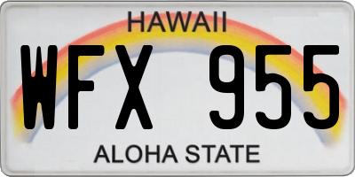 HI license plate WFX955