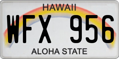 HI license plate WFX956