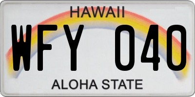HI license plate WFY040