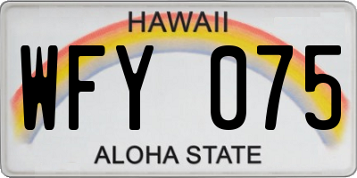 HI license plate WFY075