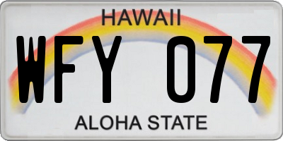 HI license plate WFY077