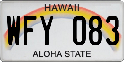 HI license plate WFY083