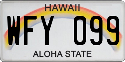 HI license plate WFY099