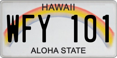 HI license plate WFY101