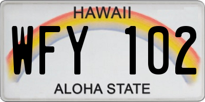 HI license plate WFY102