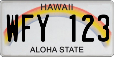 HI license plate WFY123