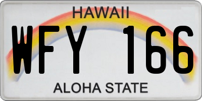 HI license plate WFY166
