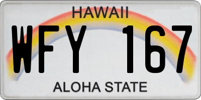 HI license plate WFY167