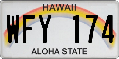 HI license plate WFY174