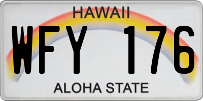 HI license plate WFY176