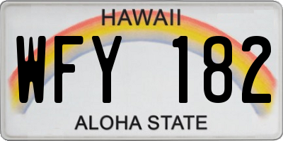 HI license plate WFY182