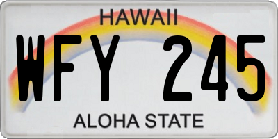 HI license plate WFY245
