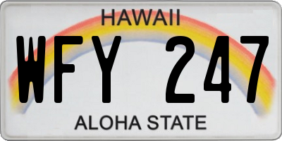 HI license plate WFY247
