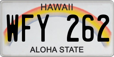 HI license plate WFY262