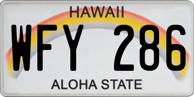 HI license plate WFY286