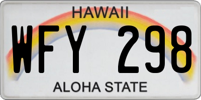 HI license plate WFY298
