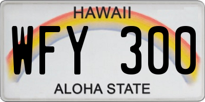 HI license plate WFY300