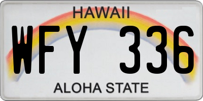 HI license plate WFY336