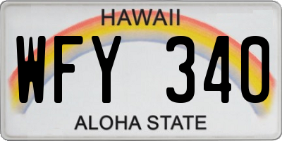 HI license plate WFY340