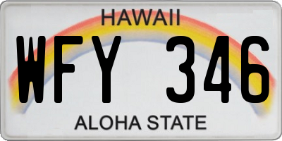 HI license plate WFY346