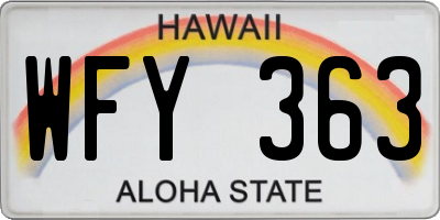 HI license plate WFY363