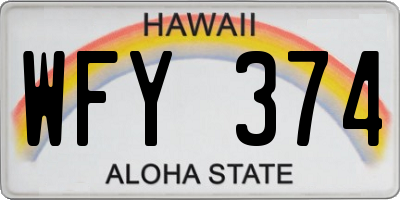 HI license plate WFY374