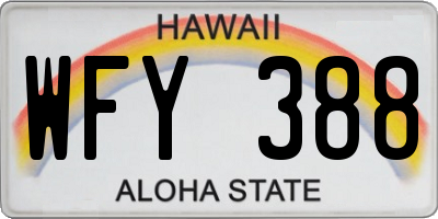 HI license plate WFY388