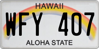 HI license plate WFY407