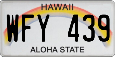 HI license plate WFY439