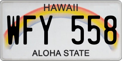 HI license plate WFY558