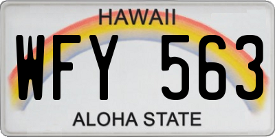 HI license plate WFY563