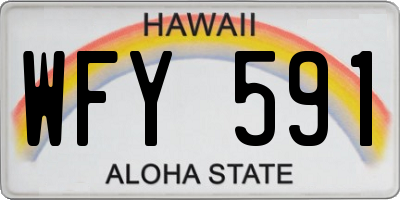 HI license plate WFY591