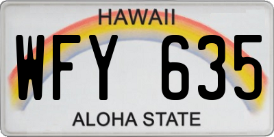 HI license plate WFY635