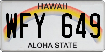 HI license plate WFY649