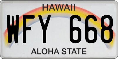 HI license plate WFY668