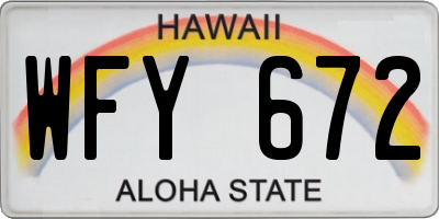 HI license plate WFY672