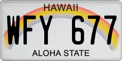 HI license plate WFY677