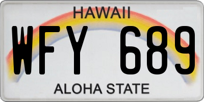 HI license plate WFY689