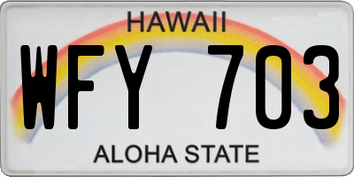 HI license plate WFY703