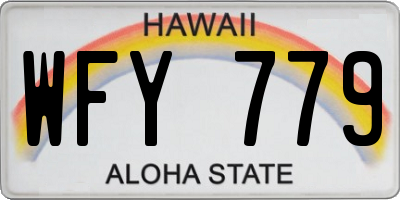 HI license plate WFY779