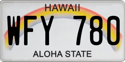 HI license plate WFY780