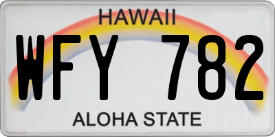 HI license plate WFY782