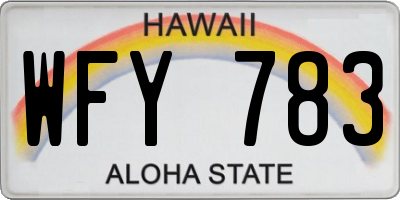 HI license plate WFY783