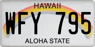 HI license plate WFY795