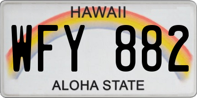 HI license plate WFY882