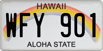 HI license plate WFY901