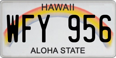 HI license plate WFY956