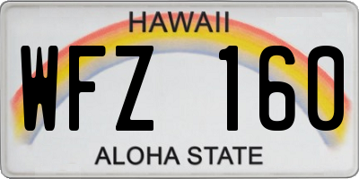 HI license plate WFZ160